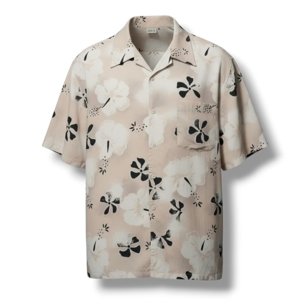 LEMON & SODA NATURAL CLOTHING Men's Tropical Hawaiian Button-Down Large​